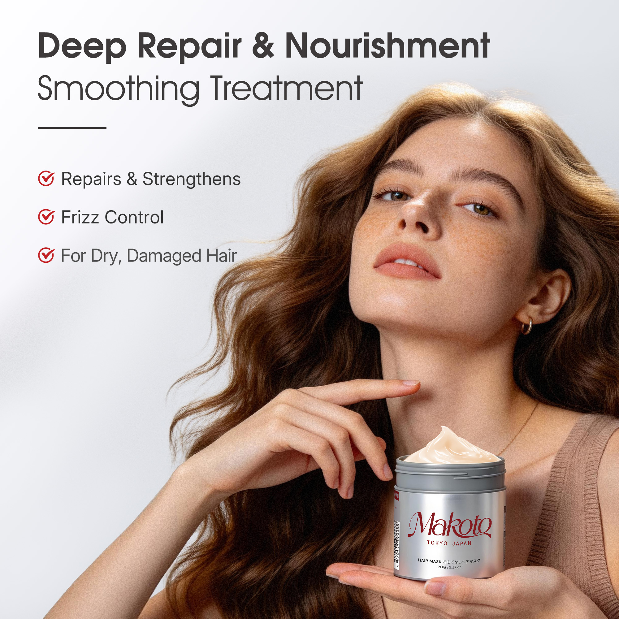 Makoto Moroccan Oil Hair Mask for Damaged Hair - Deep Conditioning Keratin Treatment with  Argan Oil(9.17oz)